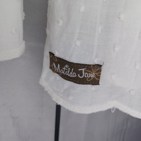 Matilda Jane lightweight 100% Cotton  long sleeve v-neck blouse - Picture 15 of 16